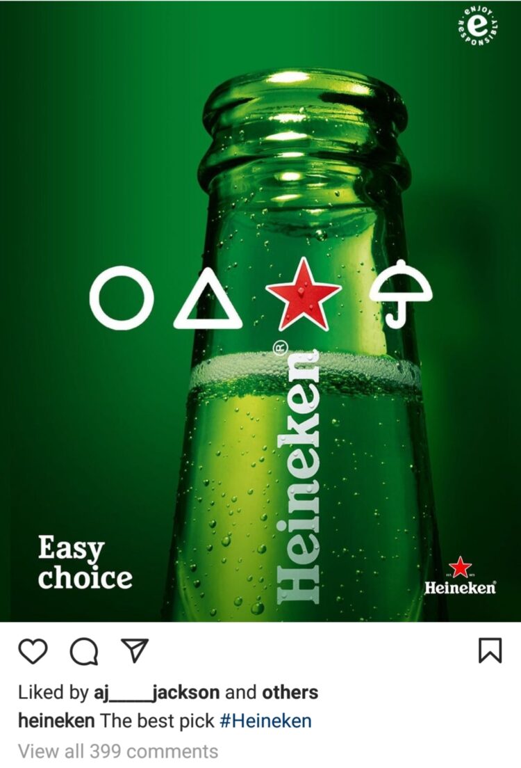 what is real time marketing heineken squid game