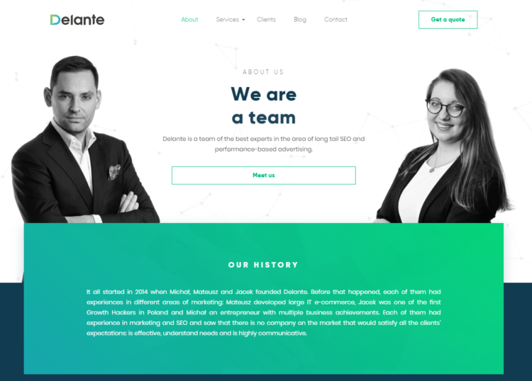 About us page