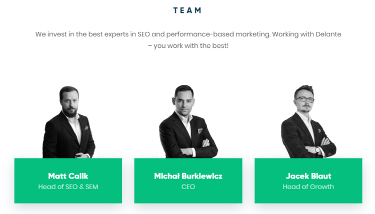 An example of About us section - UX and SEO 