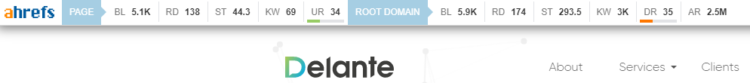 A screenshot showing Ahrefs Chrome extension for SEO