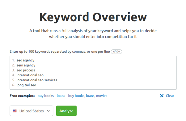 seo tools for keyword analysis semrush