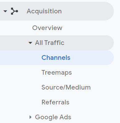 Traffic sources - google analytics screenshot