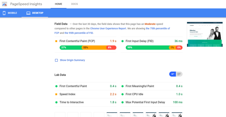 best free tools for SEO - Google’s PageSpeed Insights