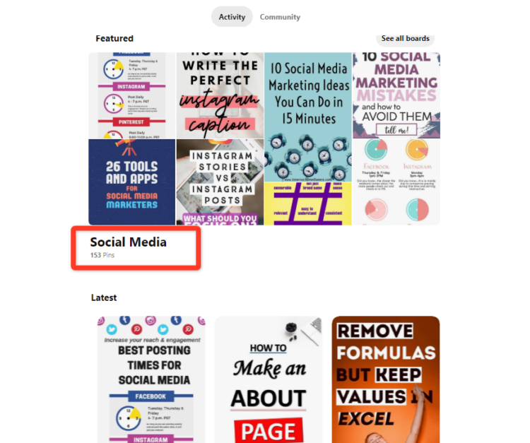 Pinterest for SEO - Set up boards