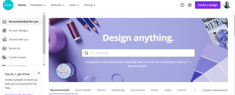 Canva - a tool to use in content creation