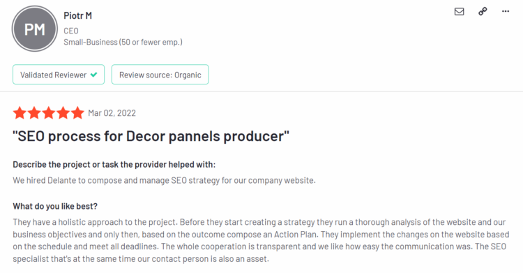 communication with customers delante reviews