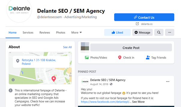 Social media profile - Content Marketing Strategy