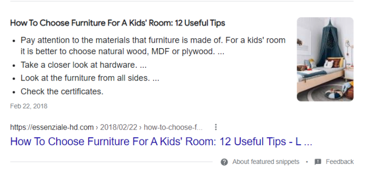 cornerstone content in featured snippet example