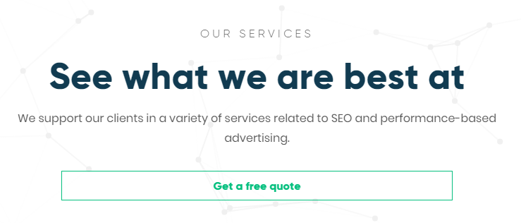 screenshot of a CTA button on a Delante site 