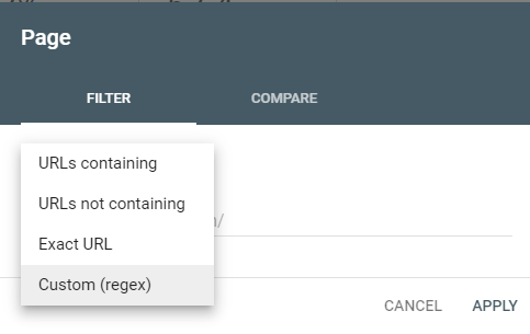 custom filter google search console
