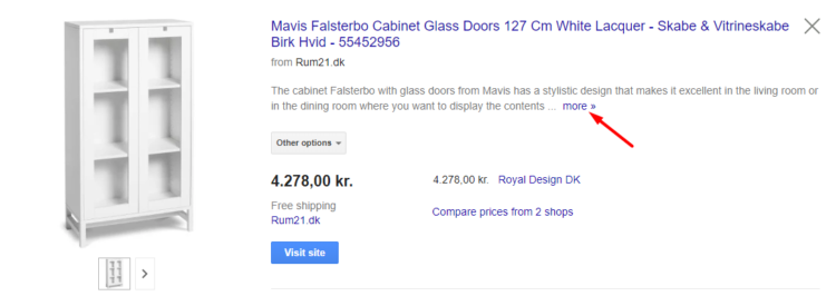 Product description - furniture