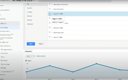 drop in organic traffic in google analytics