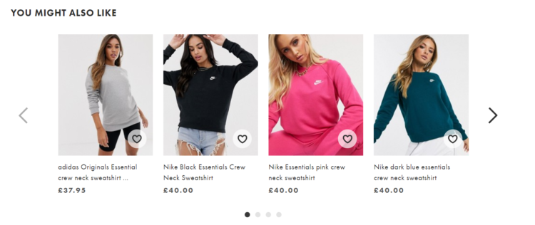 E-commerce product specification - you might also like section