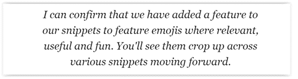 Google emojis in snippet