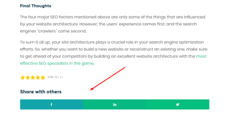 example of social sharing buttons 
