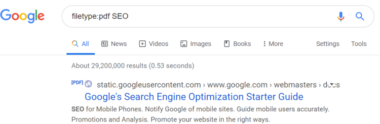 pdf file google search hack example