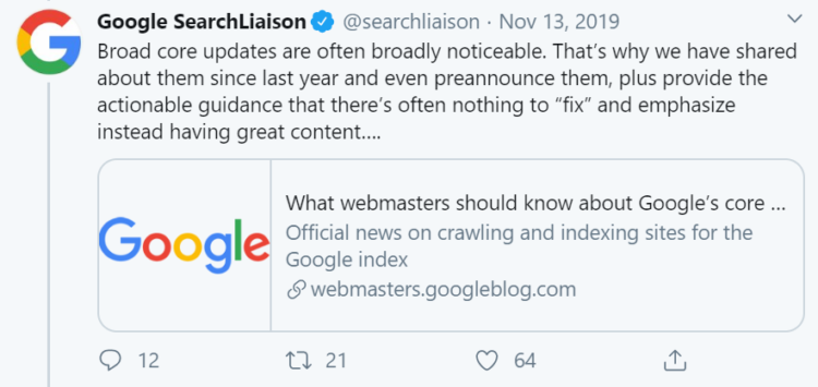 Google broad core updates