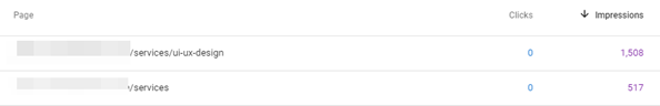 google search console pages filter