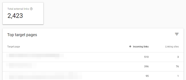 top linked pages in google search console 