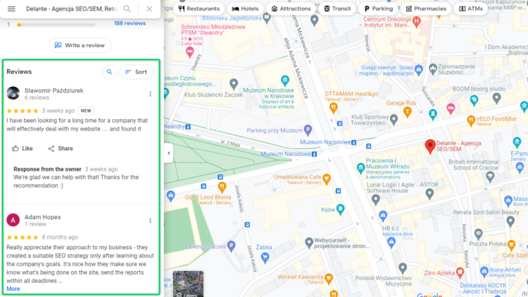 google reviews in finding seo agency online