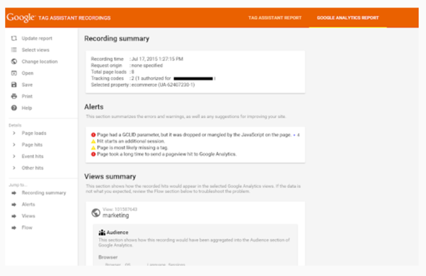 tag assistant analytics add on 