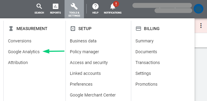 how to link google ads and google analytics settings