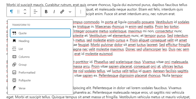 how to transform paragraph 