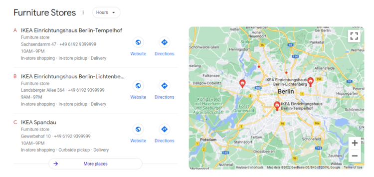 google mapn listing opening hours 
