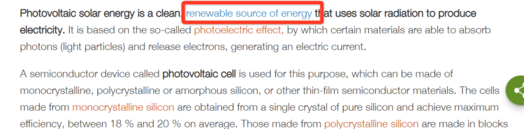 seo for solar industry internal linking example