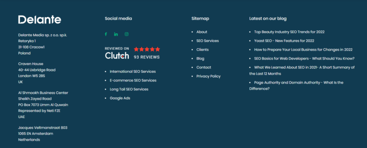 internal linking structure footer 