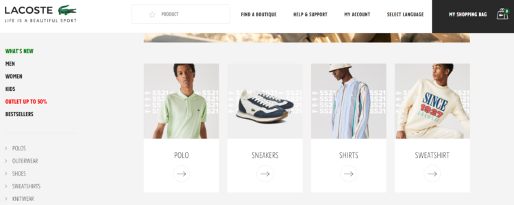 branding in seo - lacoste example
