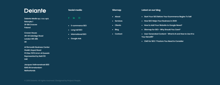 : SEO growth hacker techniques - strategic links on website footer 
