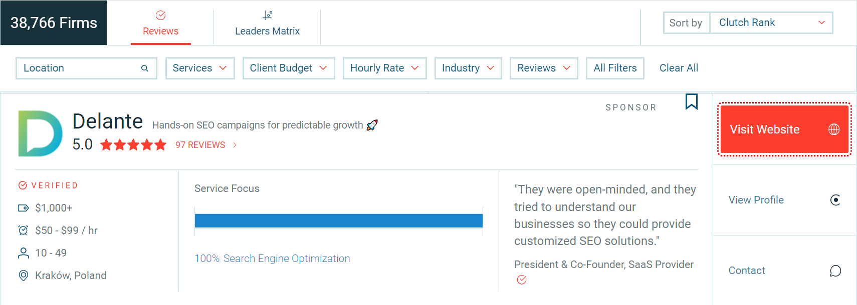 local seo audit clutch listing