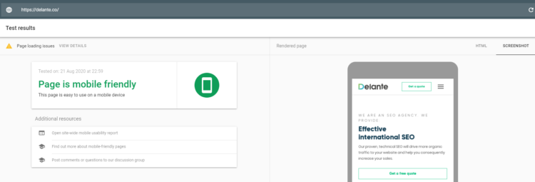 checking a mobile friendliness of your website 