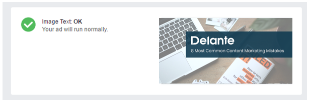 Screenshot from Facebook Text Check Tool 