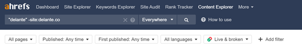 Ahrefs Content manager - screenshot of a dashboard