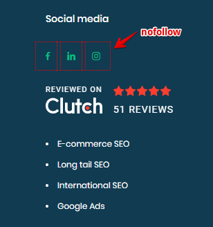 Off page SEO guide - screenshot showinghow nofollow link looks like