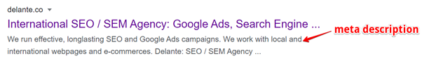 on page seo guide meta description