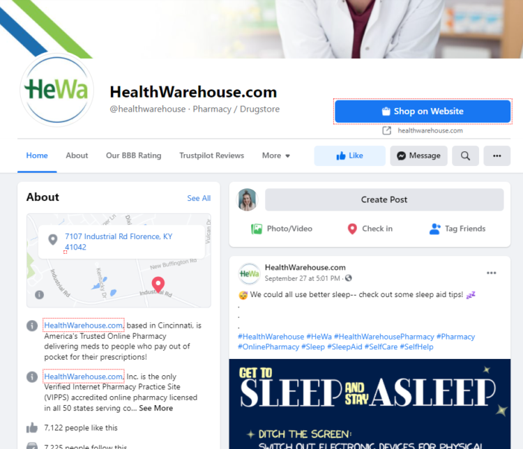 seo for online pharmacy social media 