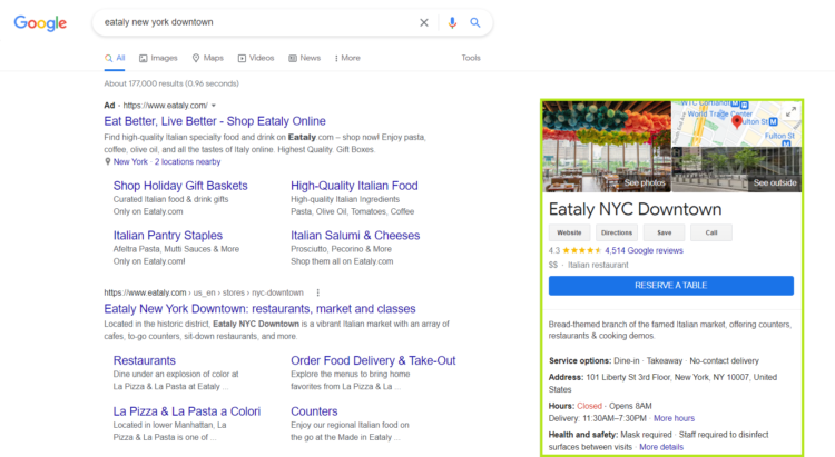 paid google company page