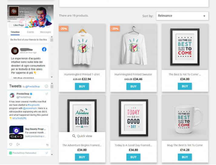 PrestaShop product feed application