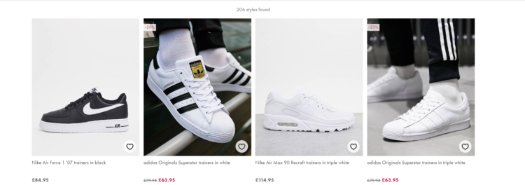e-commerce search filters example