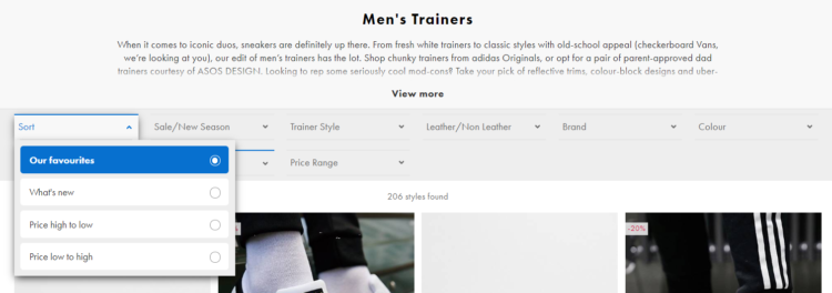 E-commerce Filtering Producst - Filters