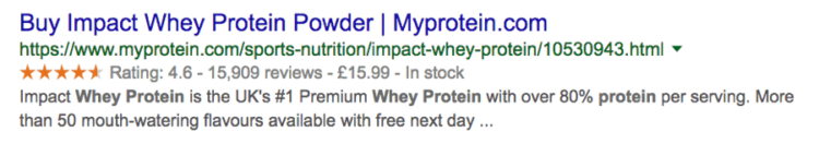 product result in search engines with schema markup