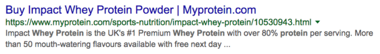 product result in search engines without structured data 