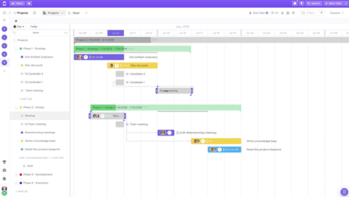 clickup managing SEO project