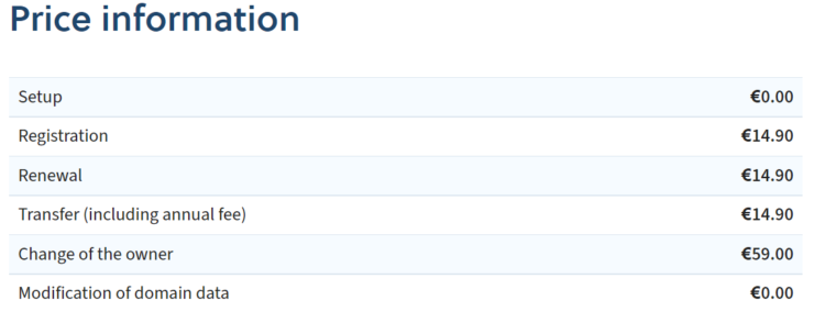 ro domain pricing 