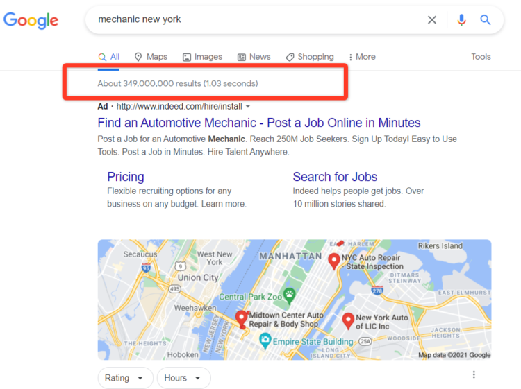 exemplary search results 