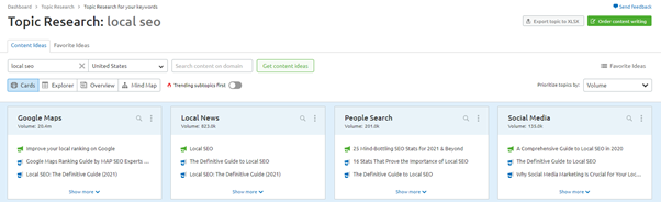 topic research in semrush guide