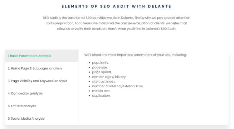 seo offer comparison seo audit